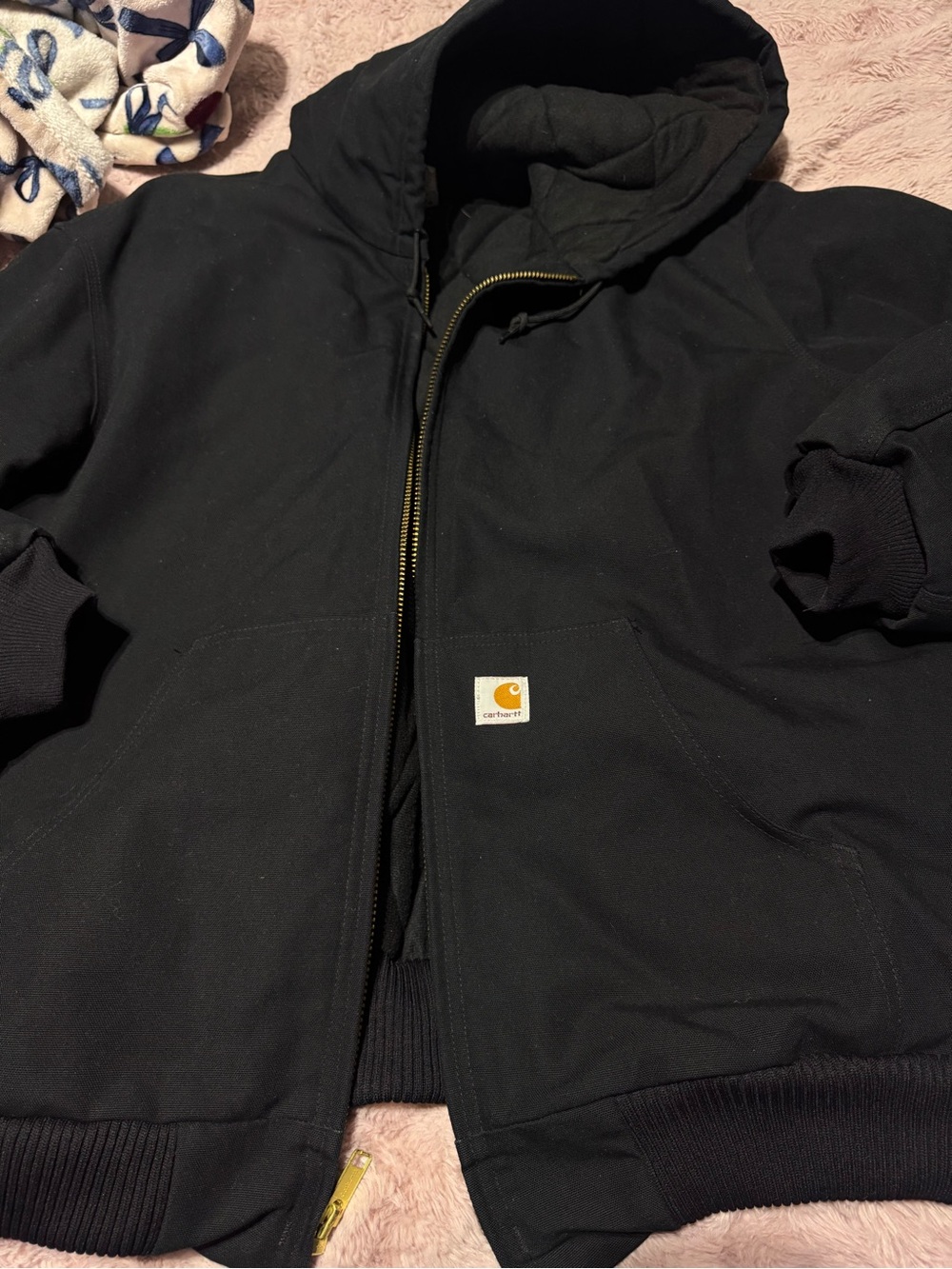 Carhartt Men’s Black Hooded Zip-Up Puffer Jacket 2xl